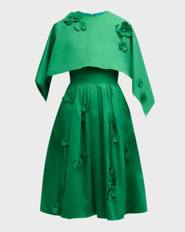 Orchid Cutout Cotton-Twill Sleeveless Midi Dress